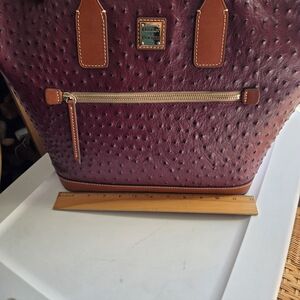 Dooney & Bourke Burgundy Textured Tote Ostruch